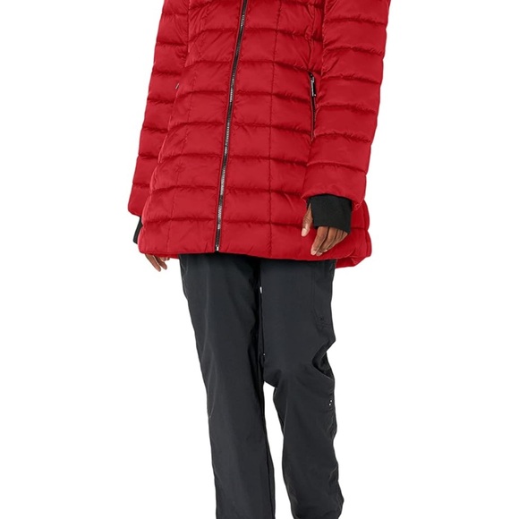 HFX Jacket Womens XL Long Full Zip Hooded Puffer Outdoors NWT Vegan - Picture 2 of 13